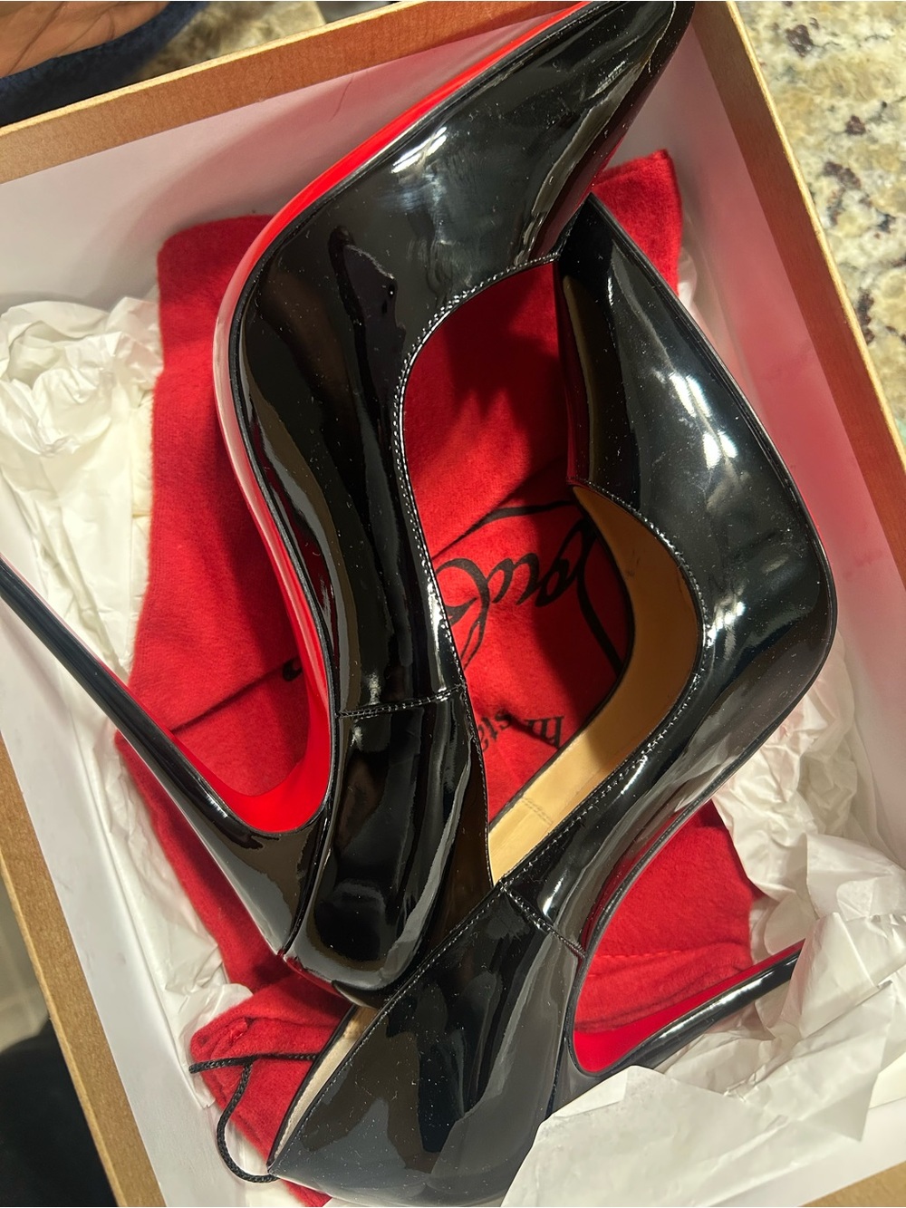 Black Patent Red Sole High Heel Pumps - Women Shoes